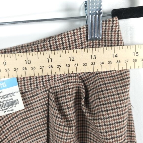 NWT J. McLaughlin MADDIE Pleated Plaid Skirt TAUPE/BROWN/BLACK HOUNDSTOOTH Sz 6 - Picture 5 of 10